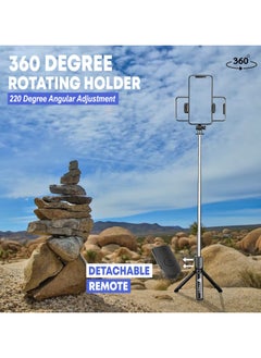 Generic Bluetooth Extendable Selfie Sticks with Wireless Remote and Tripod Stand, 3-in-1 Multifunctional Selfie  - Image 3