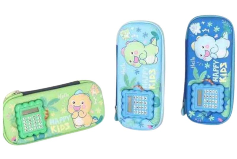 Clwone Space Theme Calculator Pencil Case, 3D Astronaut Design, Large Capacity Stationery Pouch, Multi-Colour - Image 2