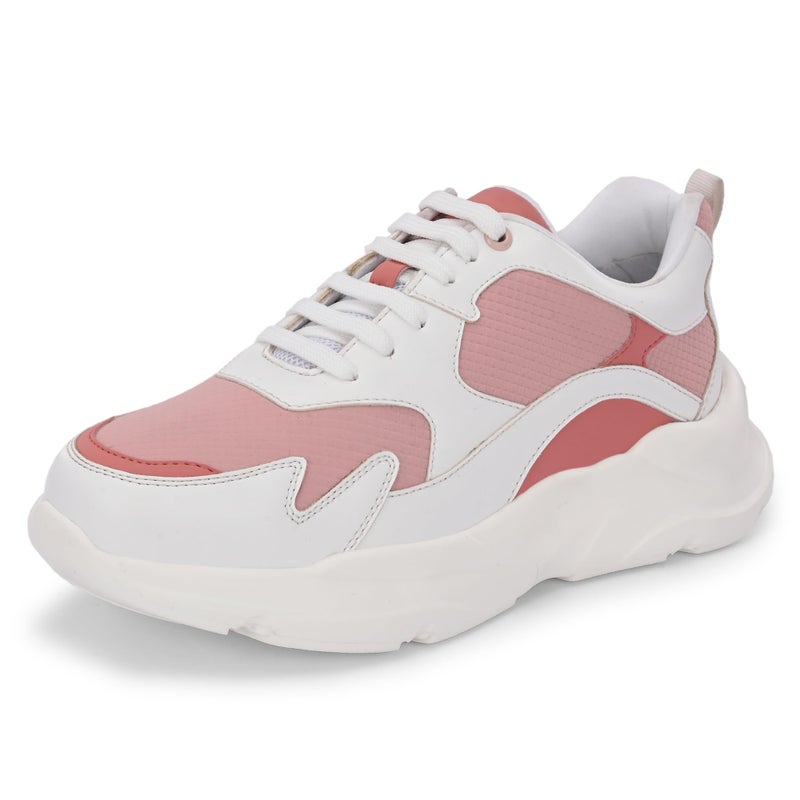 Centrino Women Chunky Sneaker | Cushioned Insole for Comfort | Stylish Lace-Up Design | Perfect for Casual Shoe for Girls - Image 4