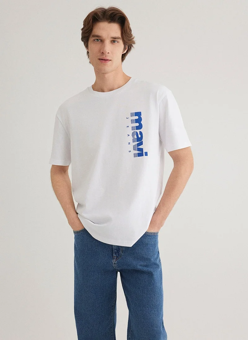MAVI Mavi Jeans Printed White T-Shirt
