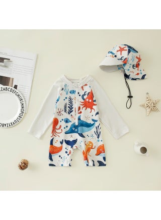 Children's Clothing Boy's Full-print One-piece Swimsuit Boy's Baby's Half-open One-piece Swimsuit Children's Swimsuit Hat-Color:Off-white Whale-Size:70 - pzsku/Z0FC9BCC5488ED5423B98Z/45/_/1741765887/de4f86c4-3144-41c1-a9a9-29bbff26ba57