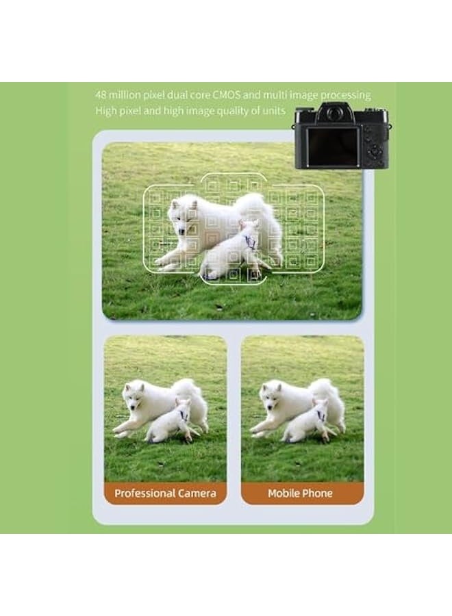 Best Gift Idea 4K Vlogging Camera for YouTube, 48MP Digital Camera with Autofocus, 16X Zoom Anti-Shake Video Camera, 3.0 inch Screen Selfie, Portable Travel Camera for Beginners, Teens, Kids - Image 5