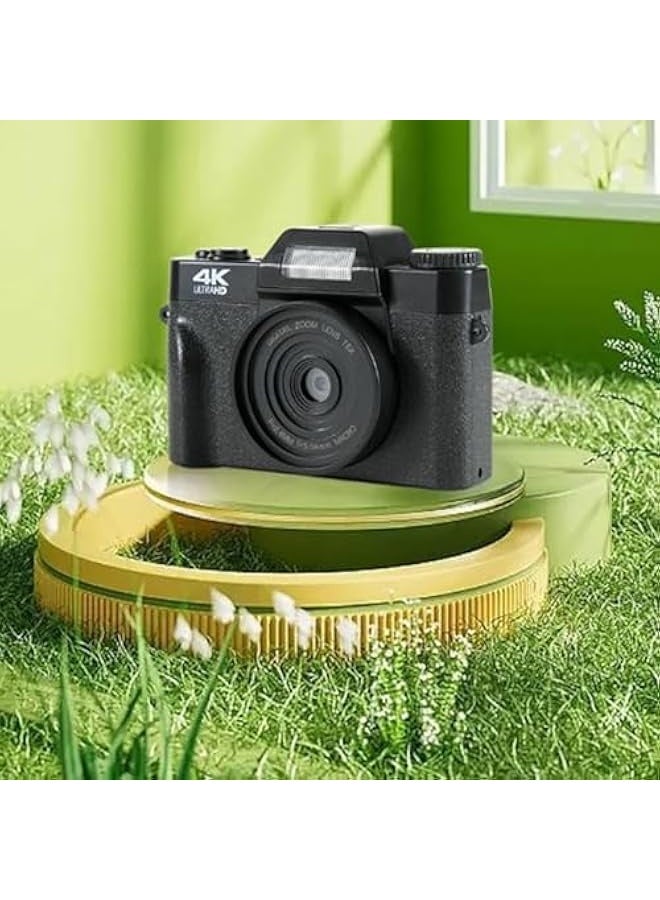 Best Gift Idea 4K Vlogging Camera for YouTube, 48MP Digital Camera with Autofocus, 16X Zoom Anti-Shake Video Camera, 3.0 inch Screen Selfie, Portable Travel Camera for Beginners, Teens, Kids - Image 2