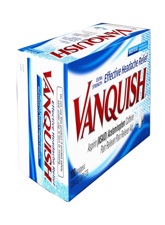Vanquish Effective Headache Relief – Aspirin (NSAID, Acetaminophen, Caffeine, 100 Analgesic Coated Caplets - Image 3