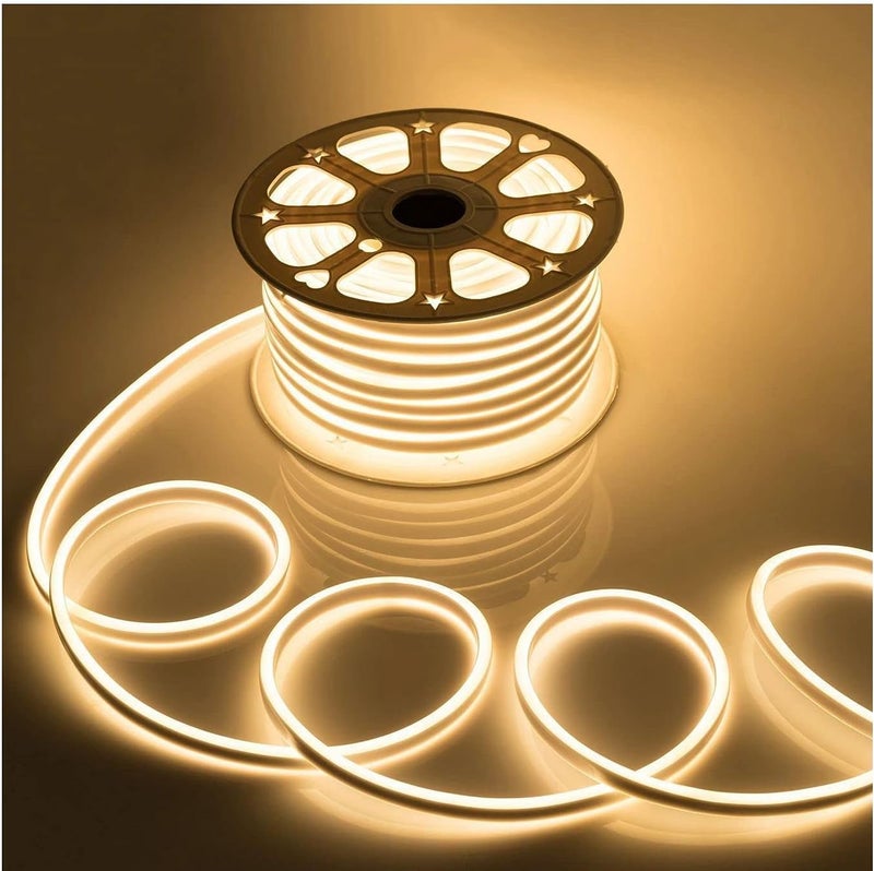 بي بي أيه شريط إضاءة LED نيون مقاوم للماء من ® للاستخدام المنزلي في المطبخ والسرير والديكور الخارجي المرن (أبيض دافئ) (5 متر) - Image 1