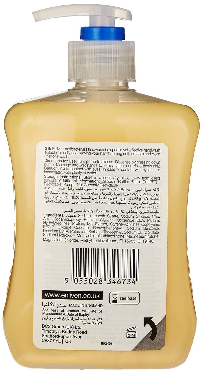 Enliven Anti Bacterial Moisturw Plus Hand Wash Milk Honey 500ml - Image 2