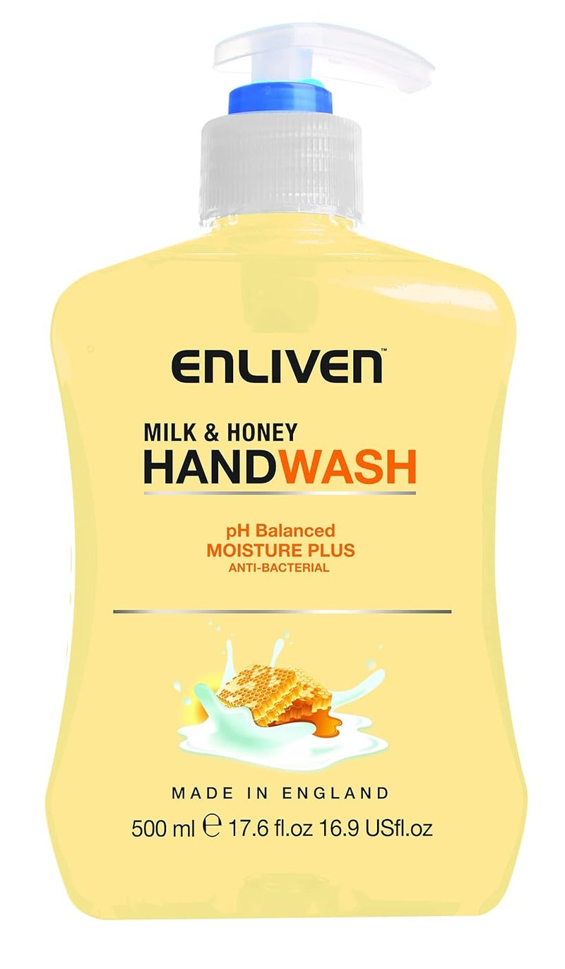 Enliven Anti Bacterial Moisturw Plus Hand Wash Milk Honey 500ml - Image 1