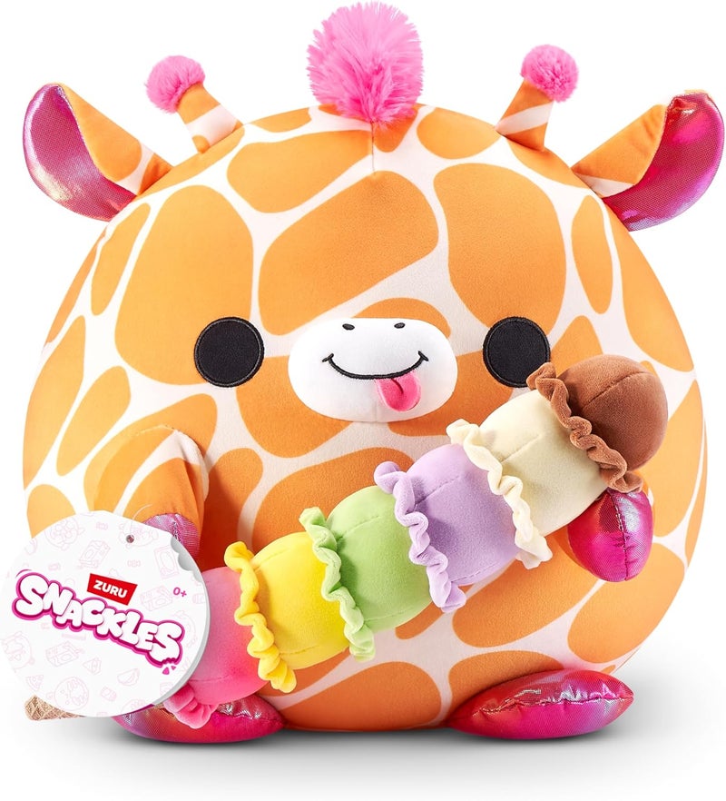 Snackles Non-Licensed Series 1 8-inch Plush (LOLA) by ZURU, Plush with Snack Accessory - Image 1