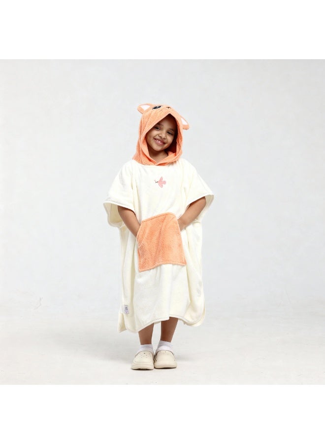Relef Premium Family Bathrobe Set of 4 Pieces – 2 Unisex Bathrobes M/M + 2 Kids Capes (0-3 Years) Highly Absorbent Comfortable - Off White - Image 3
