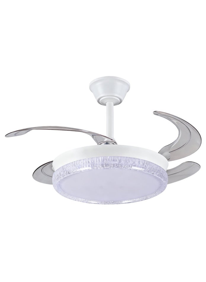 مودي مروحة سقف LED بقوة 72 واط مع جهاز تحكم عن بعد، شفرات حديثة قابلة للسحب، محرك صامت، إضاءة قابلة للتعتيم بثلاثة ألوان (3000 كلفن/4000 كلفن/6500 كلفن)، مروحة ذكية منخفضة الضوضاء لغرفة النوم، غرفة المعيشة، المطبخ - Image 2