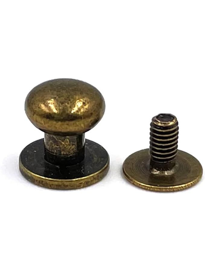 Antique Brass Monk Head 10mm Metal Alloy Stud Screw Rivets For Leather Belt Watchband DIY Crafts - Image 1
