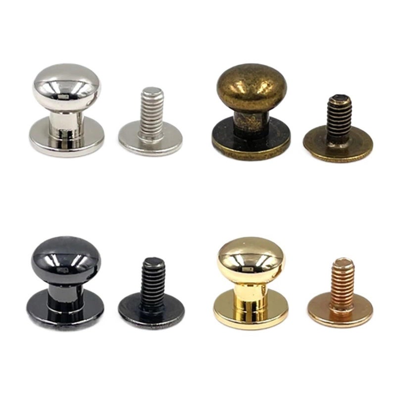 Antique Brass Monk Head 10mm Metal Alloy Stud Screw Rivets For Leather Belt Watchband DIY Crafts - Image 3