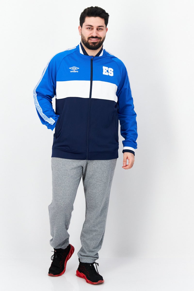 umbro Men Sportswear Fit Long Sleeves Icon Jacket, Blue Combo - Image 2