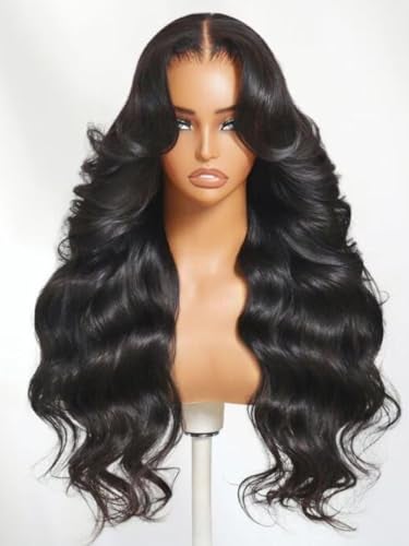 UNICE Real Scalp Glueless Wig Human Hair Pre Plucked Pre Cut 13x4 HD Lace Front Wigs Human Hair Loose Wave with Face Framing Curtain Bangs Bleached Knots Natural Hairline 150 Density 16 inch - Image 1