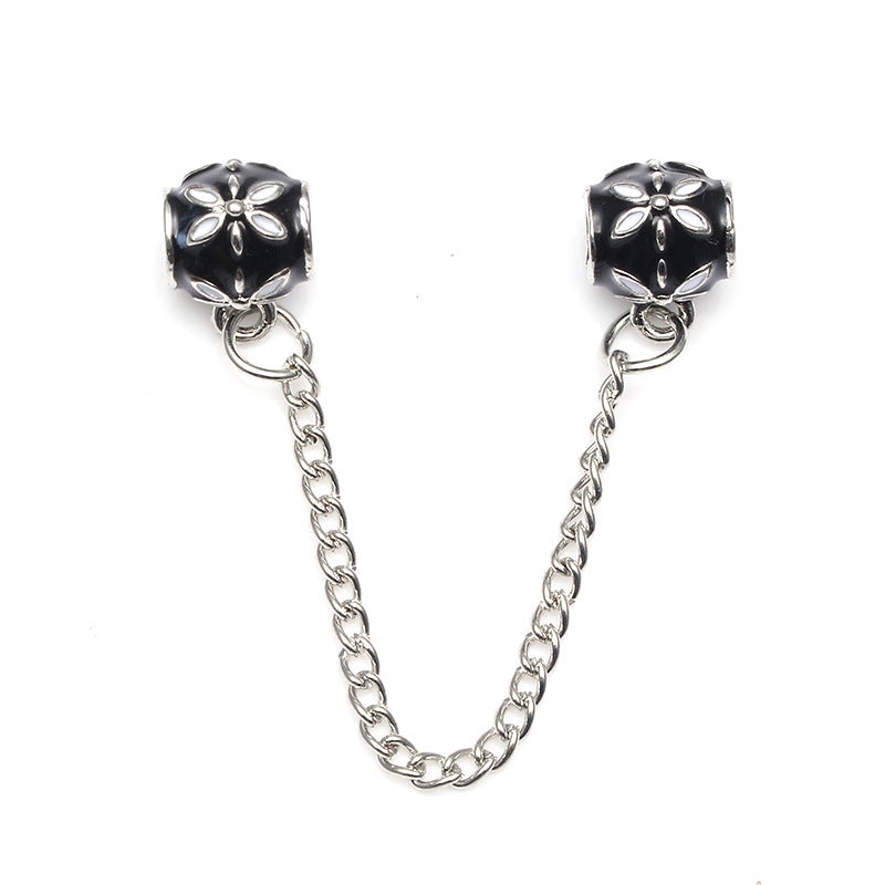 New simple DIY bracelet bracelet safety chain direct wholesale 07 silver head black