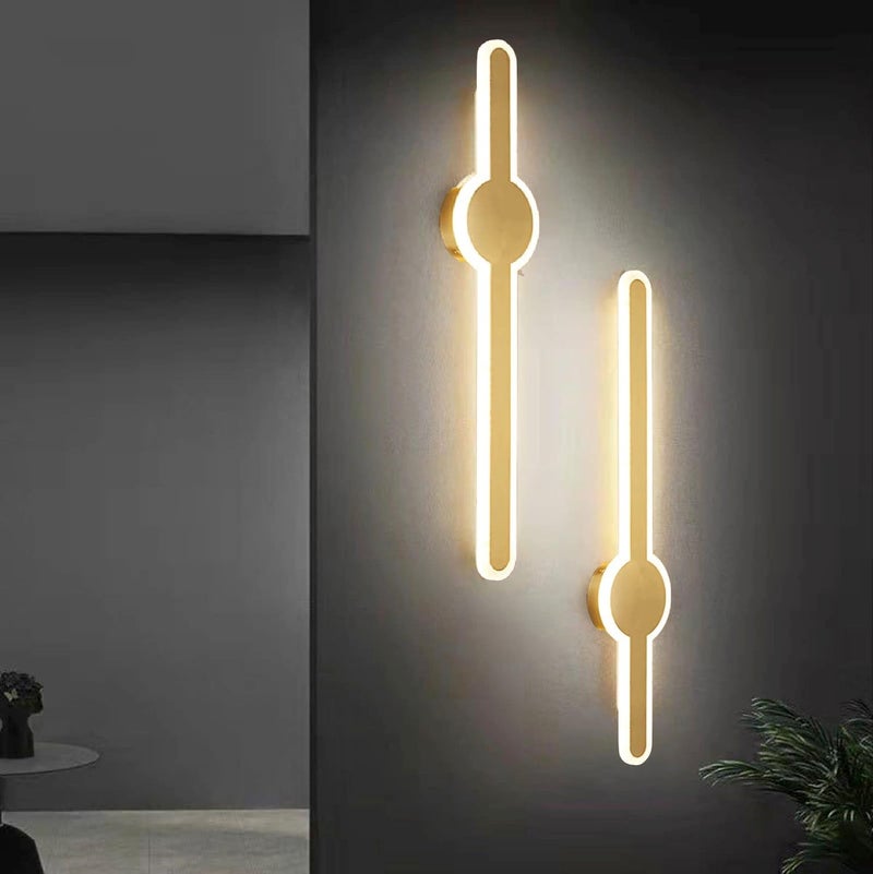 Groeien 24Watt LED Pack of 2 Bedside Golden Fancy Acrylic Wall Lighting Fixtures for Living Room, Bathroom, Bedroom (2) - Image 1