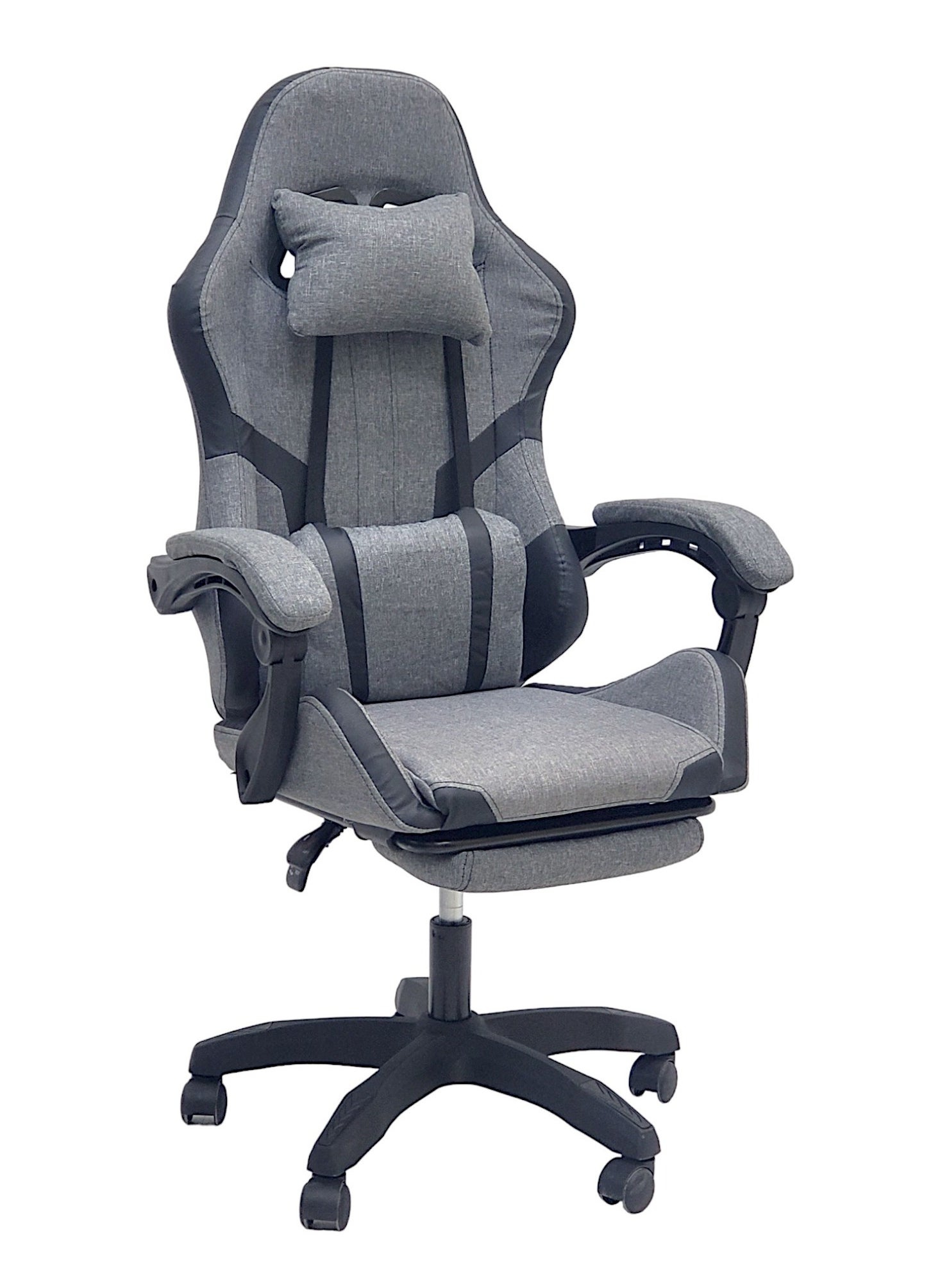 Sabir & Bros Furniture LLC SBF Fabric Gaming Chair - Reclining High Back Office Chair - Adjustable Height, Headrest, Footrest and Lumbar Support - Swivel Video Game Chair - Ergonomic Computer Gaming Chair 