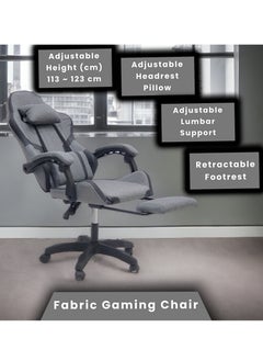 Sabir & Bros Furniture LLC SBF Fabric Gaming Chair - Reclining High Back Office Chair - Adjustable Height, Headrest, Footrest and Lumbar Support - Swivel Video Game Chair - Ergonomic Computer Gaming Chair  - Image 5
