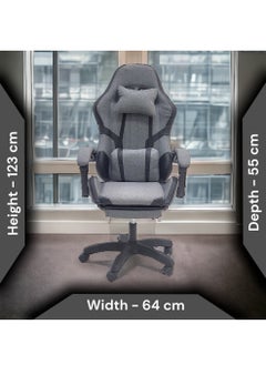 Sabir & Bros Furniture LLC SBF Fabric Gaming Chair - Reclining High Back Office Chair - Adjustable Height, Headrest, Footrest and Lumbar Support - Swivel Video Game Chair - Ergonomic Computer Gaming Chair  - Image 3