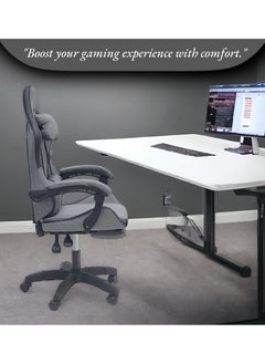 Sabir & Bros Furniture LLC SBF Fabric Gaming Chair - Reclining High Back Office Chair - Adjustable Height, Headrest, Footrest and Lumbar Support - Swivel Video Game Chair - Ergonomic Computer Gaming Chair  - Image 4