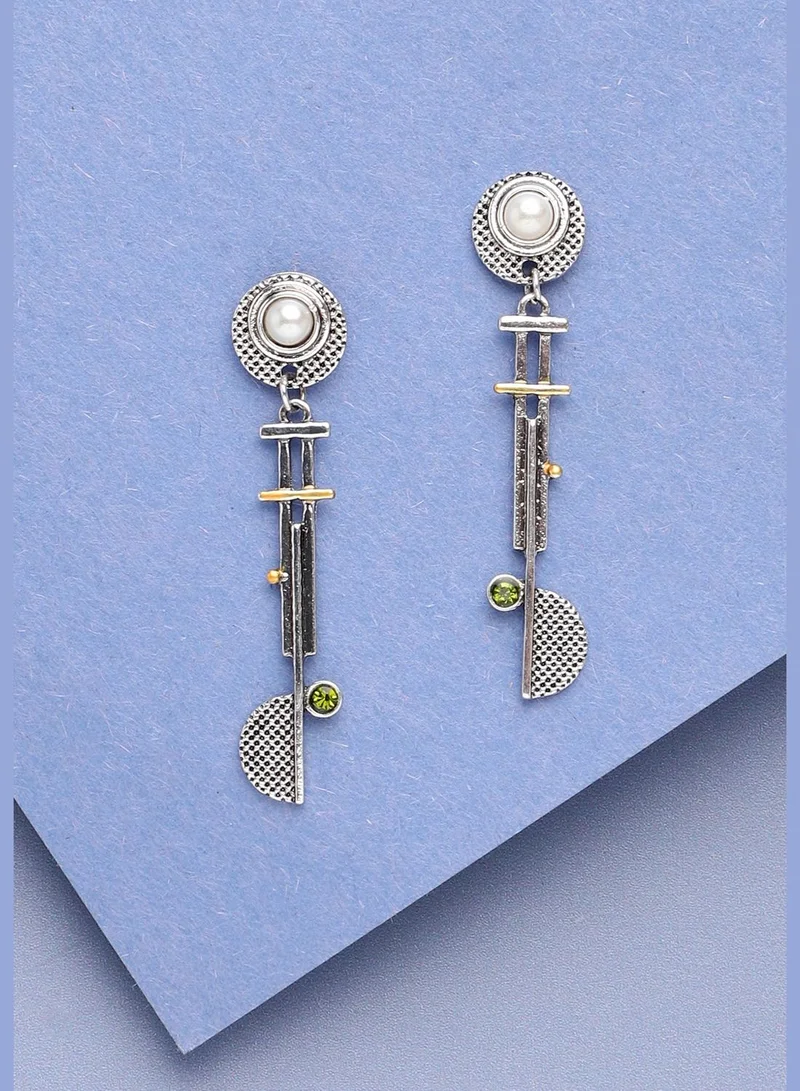 SOHI Silver Plated Party Designer Stone Drop Earring For Women