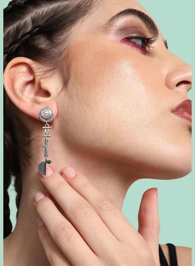 SOHI Silver Plated Party Designer Stone Drop Earring For Women