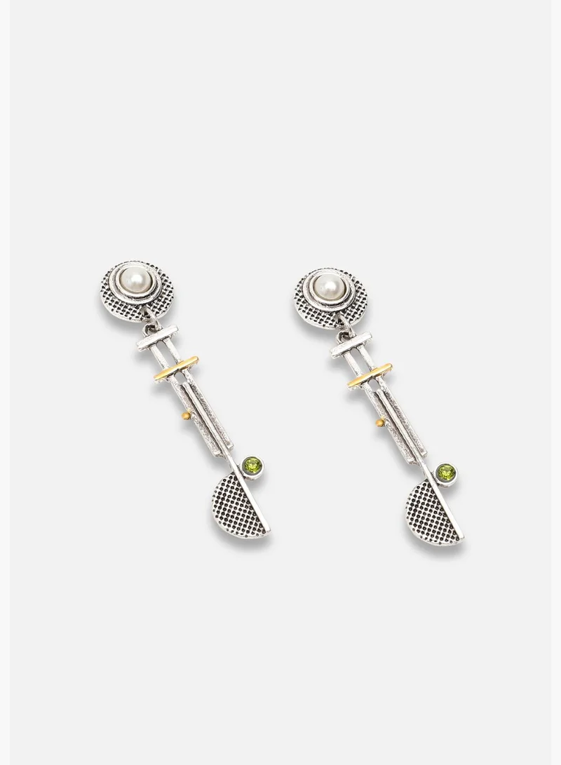 SOHI Silver Plated Party Designer Stone Drop Earring For Women