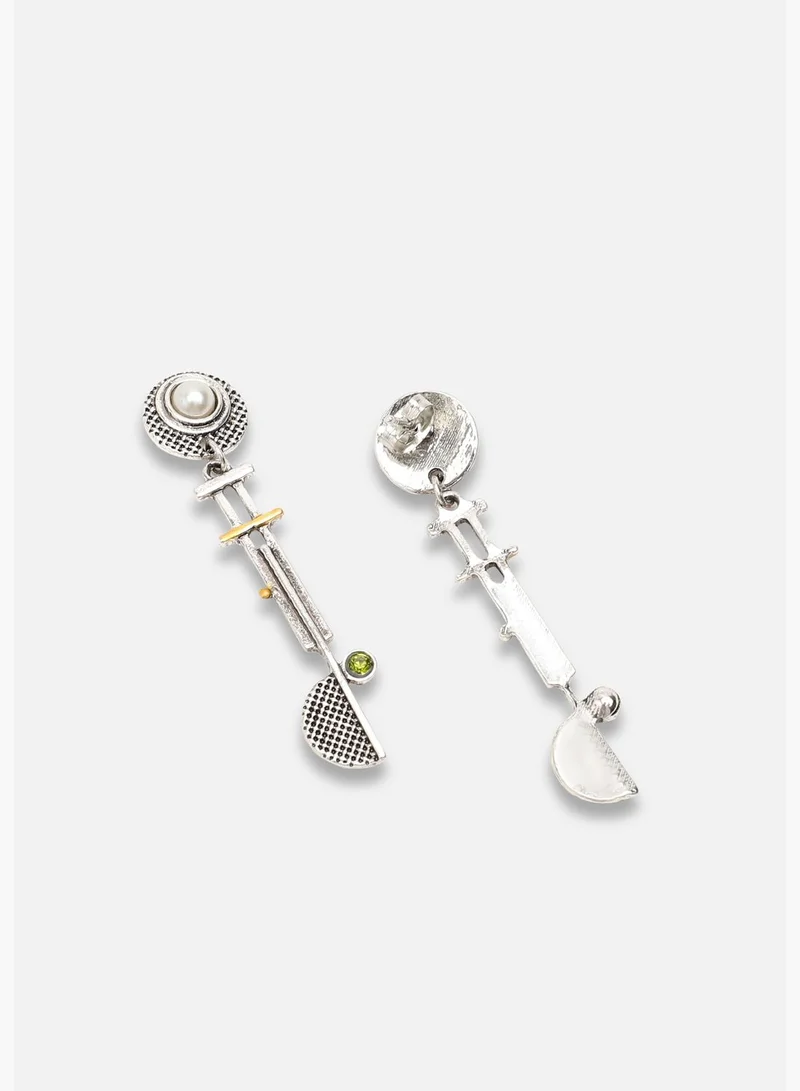 SOHI Silver Plated Party Designer Stone Drop Earring For Women