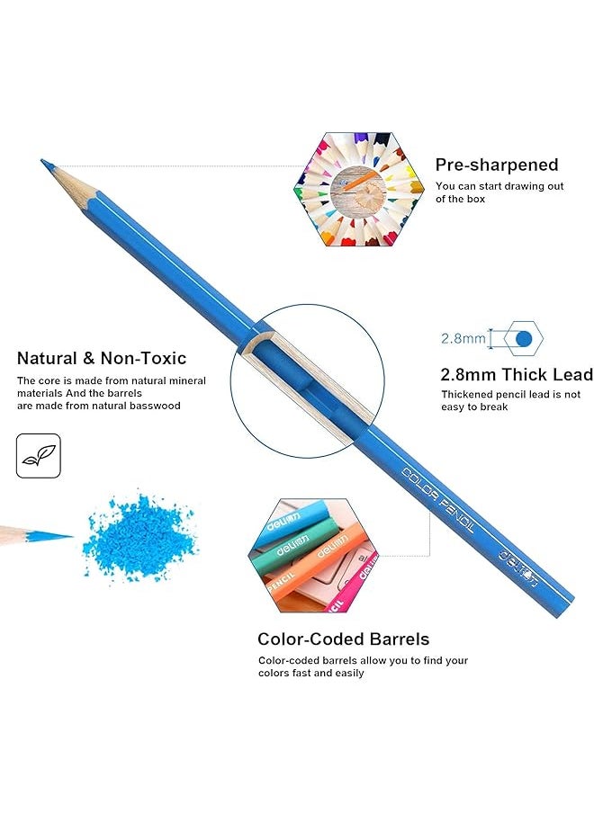 erorex - 36 Pack Colored Pencils With Built In Sharpener In Tube Cap Vibrant Color Presharpened Pencils For School Kids Teachers Soft Core Art Drawing For Coloring Sketching And Painting - Image 1