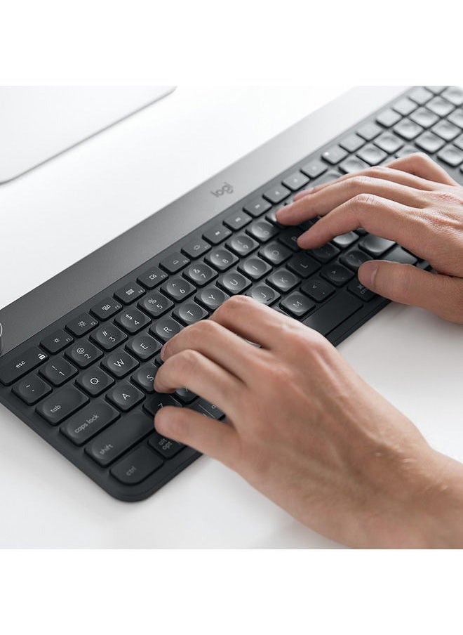 Craft Illuminated Wireless Keyboard, 2.4Ghz Wireless And Bluetooth, Programmable Input Dial, Multi-Device, Automatic Backlit Keys, Rechargeable, PC/Mac/Laptop Qwerty US-International Layout Black