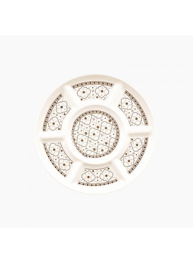 Zinnia Rosa By Zinnia  Porcelain Andalusia Divided Serving Plate 30 Cm / 7 Compartments