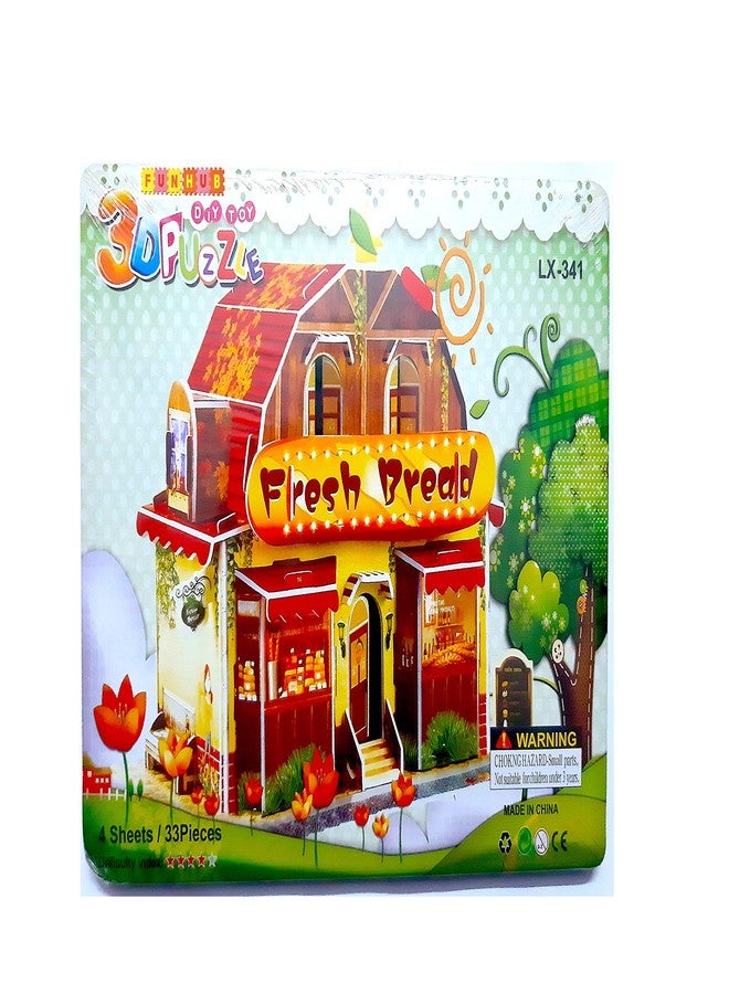 FUNHUB 3D Puzzle Toy for Kids Above 14 Years Age, 4 Sheets, Mind Game, Birthday Return Gift (Fresh Bread Bakery)
