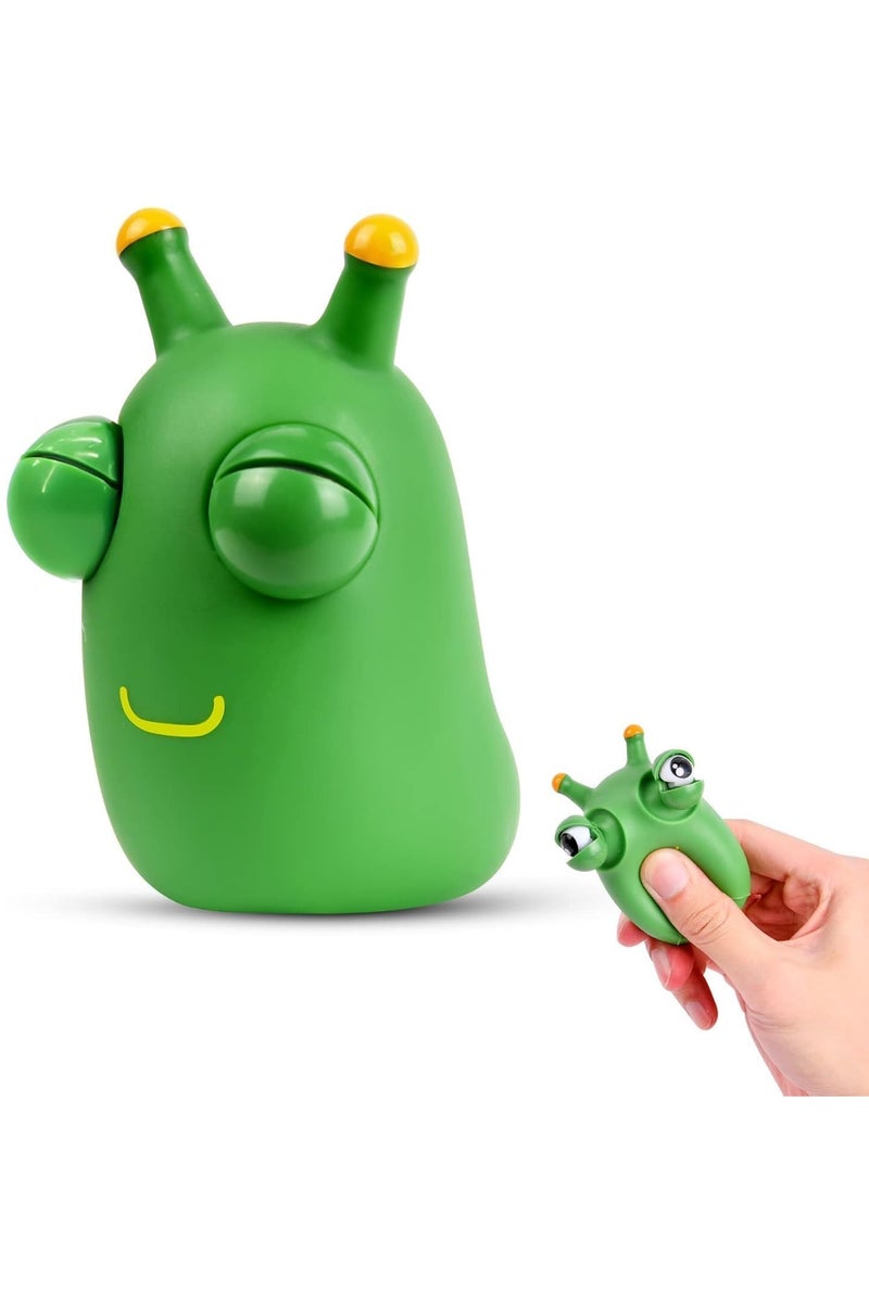 HALAMODO Green Bug Squeeze Toys, Funny Grass Eyes Popping Out Toys, Kids Sensory Fidget Toys - Image 1