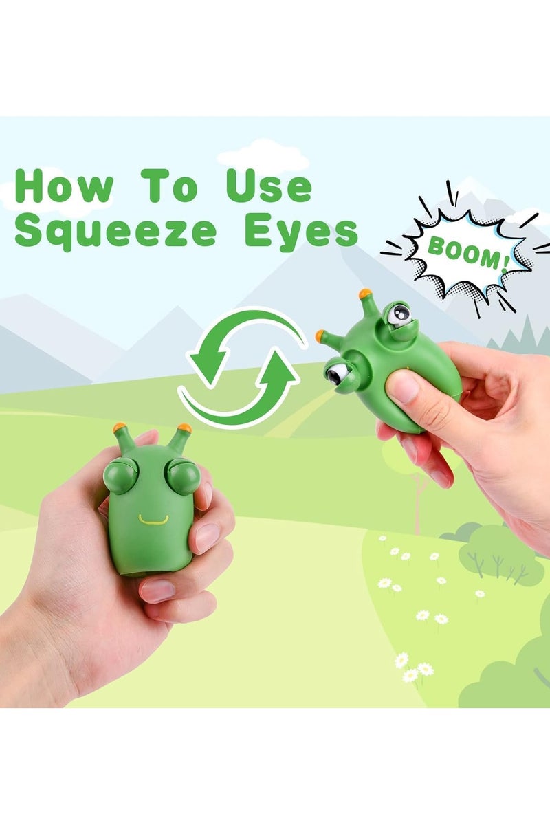 HALAMODO Green Bug Squeeze Toys, Funny Grass Eyes Popping Out Toys, Kids Sensory Fidget Toys - Image 2