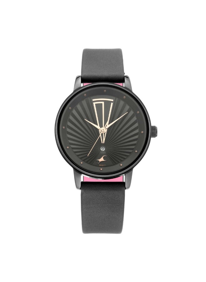 fastrack Fastrack  - Ruffles Black Dial Leather Strap Watch 6206NL02  - Image 1