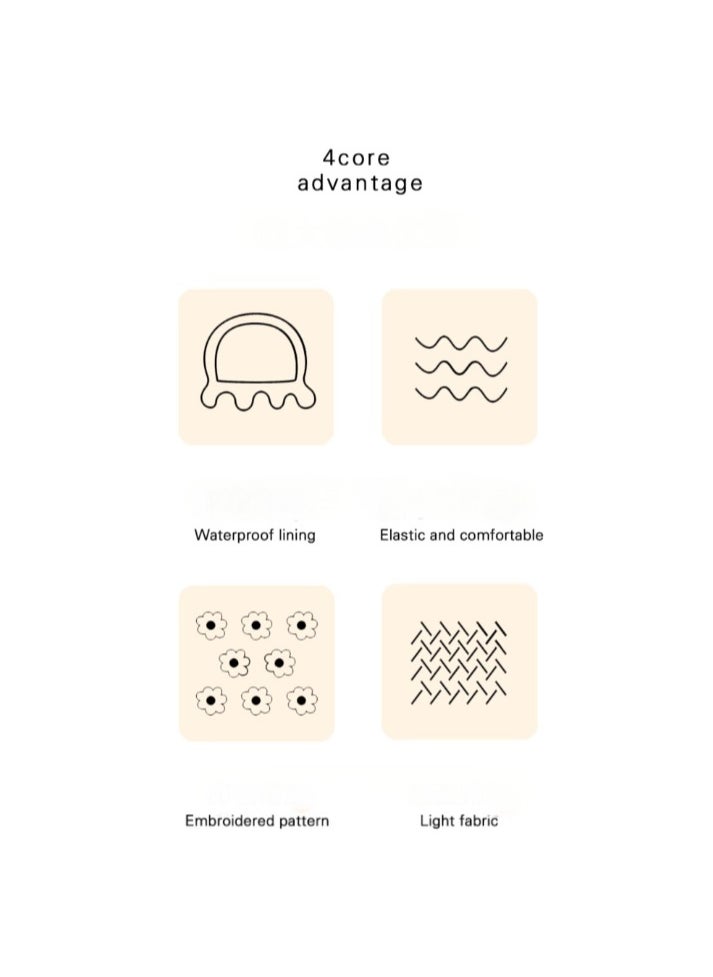 Ucanbe - 1pc White Bow Double Layer Shower Cap, Waterproof & Elastic - Polyester Hair Protector with Ruffled Design for Adults & Kids, Perfect for Bath & Kitchen Use, Shower Accessories - Image 1
