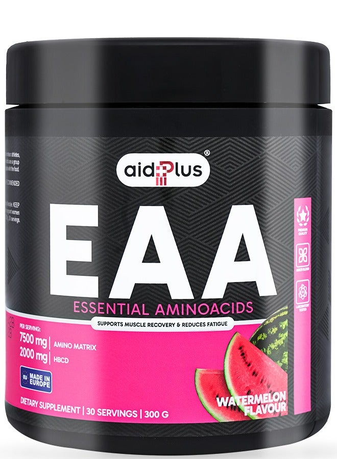AID PLUS EAA بطيخ، 300غ | 7500ملغ مركب EAA | مع BCAA ومركب جليكوز | دعم الطاقة، التحمل والتعافي - Image 1