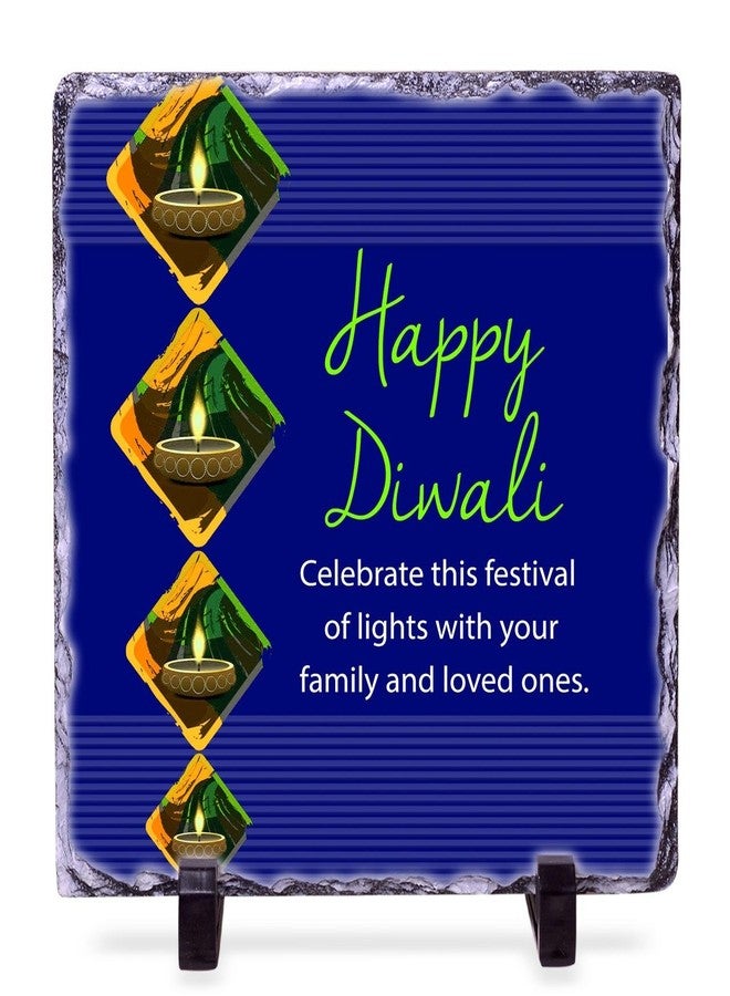 Alwaysgift Celebrate This Festival of Lights with Your Family 2 Diyas, Ladies Wallet, Smiley Keychain, & Rock Tile Frame Combo Set - Image 3