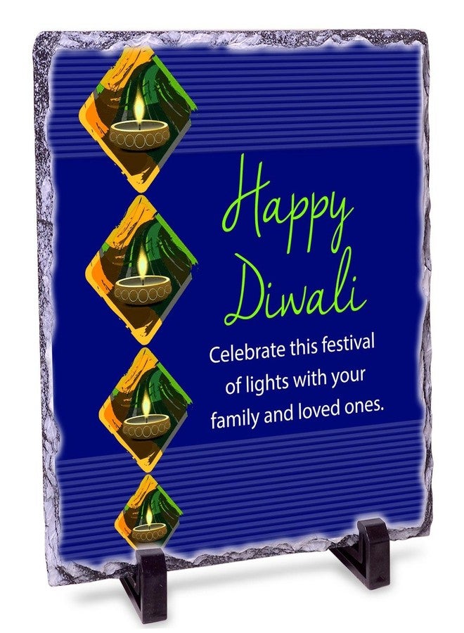 Alwaysgift Celebrate This Festival of Lights with Your Family 2 Diyas, Ladies Wallet, Smiley Keychain, & Rock Tile Frame Combo Set - Image 2