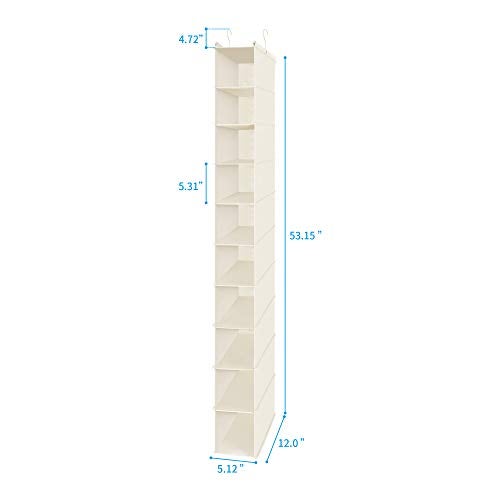 MAX Houser 10-Shelf Hanging Shoe Shelf Organizer, Hanging Shoe Storage for Closet (Beige) - Image 2