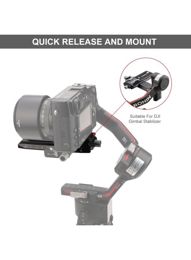 LEFTFOTO Camera Quick Release Plate with Arca Swiss Style Clamp for DJI Cimbal Stabilzer RS2/RS3/RS3-PRO/RSC2, Black. - Image 2