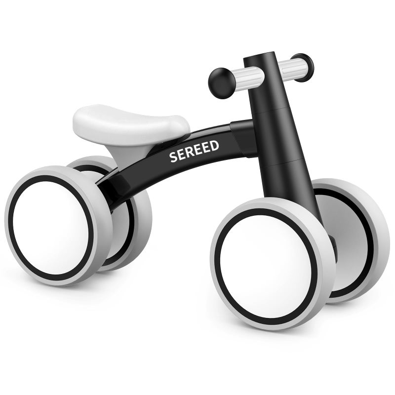 SEREED Baby Balance Bike for 1 Year Old Boys Girls 1224 Month Toddler Balance Bike 4 Wheels Toddler First Bike First Birthday Gifts Black - Image 2
