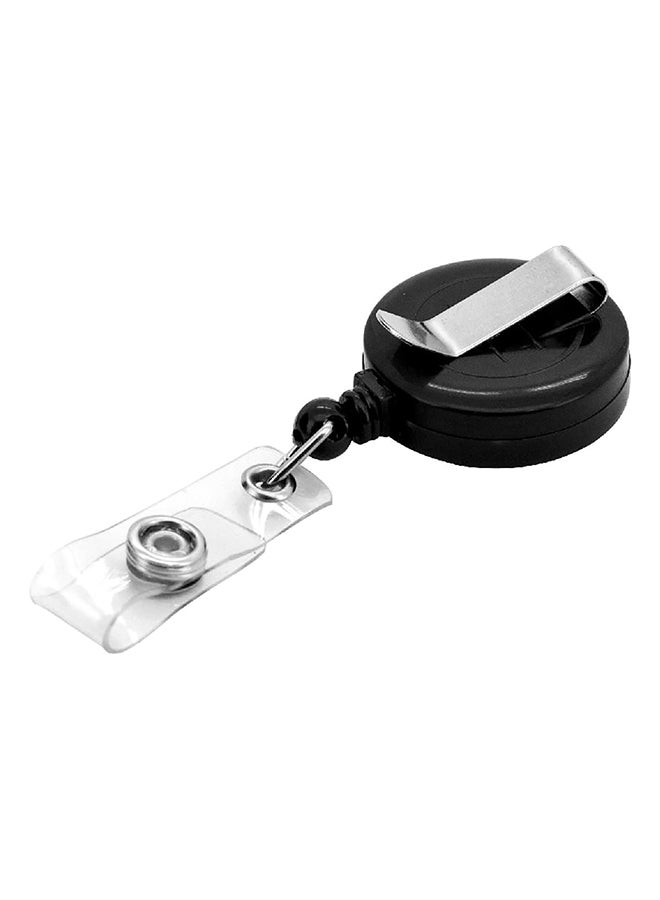 ID Card Holder With Clip Black Silver Durable Office Use Employee Badge Holder Everyday Wear