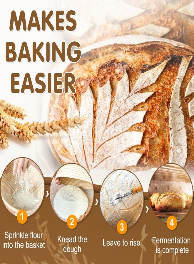 Ydeapi Banneton Bread Proofing Basket, Bread Proofing Basket Round 9in, Natural Rattan, Proofing Basket for Bread Baking, Perfect for Professional & Home Bakers - Image 2
