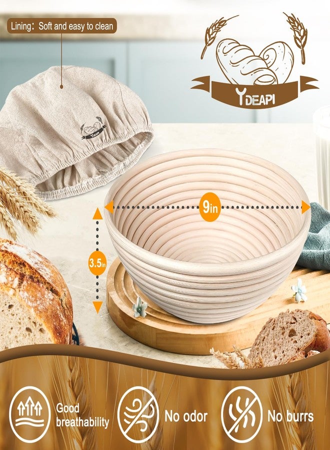 Ydeapi Banneton Bread Proofing Basket, Bread Proofing Basket Round 9in, Natural Rattan, Proofing Basket for Bread Baking, Perfect for Professional & Home Bakers - Image 4