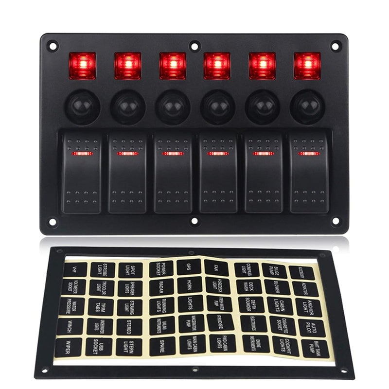 Wivplex 6 Gang Toggle Rocker Switch Panel - Image 1