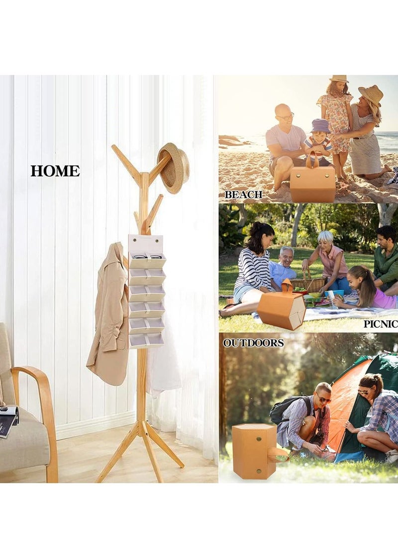 SYOSI - Sunglass Eyeglass Organizer Collector 6 Slot PU Eyeglasses Storage Case Box Multiple Hanging Eyewear Display - Image 1