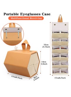 SYOSI Sunglass Eyeglass Organizer Collector 6 Slot PU Eyeglasses Storage Case Box Multiple Hanging Eyewear Display  - Image 2