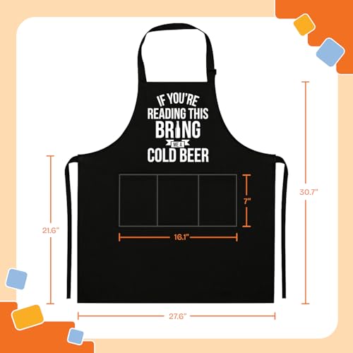 NewEleven Valentines Gifts For Dad, Husband - Aprons With Pockets - Funny Gifts For Him, Dad, Husband - Grill Cooking BBQ Kitchen Chef Apron - Image 3