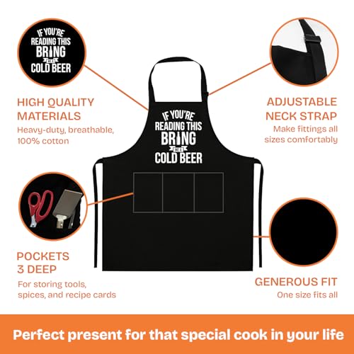 NewEleven Valentines Gifts For Dad, Husband - Aprons With Pockets - Funny Gifts For Him, Dad, Husband - Grill Cooking BBQ Kitchen Chef Apron - Image 2